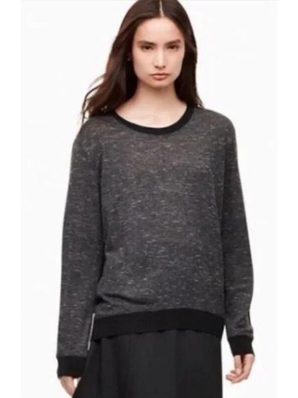 Aritzia Wilfred Sweater Berri Black Lightweight Oversized XS EUC Minimalist